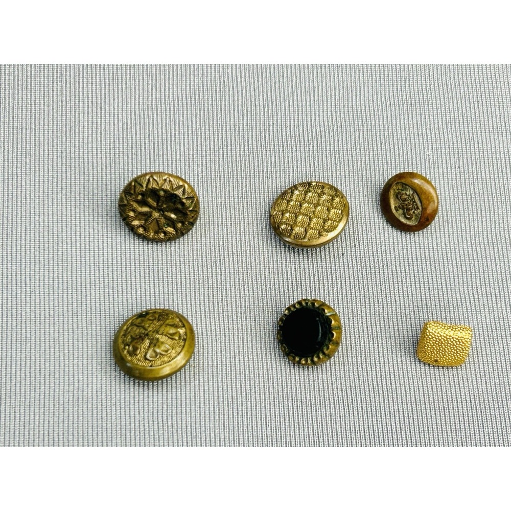 Antique Victorian Designs Mini Metal Buttons Set Of 6